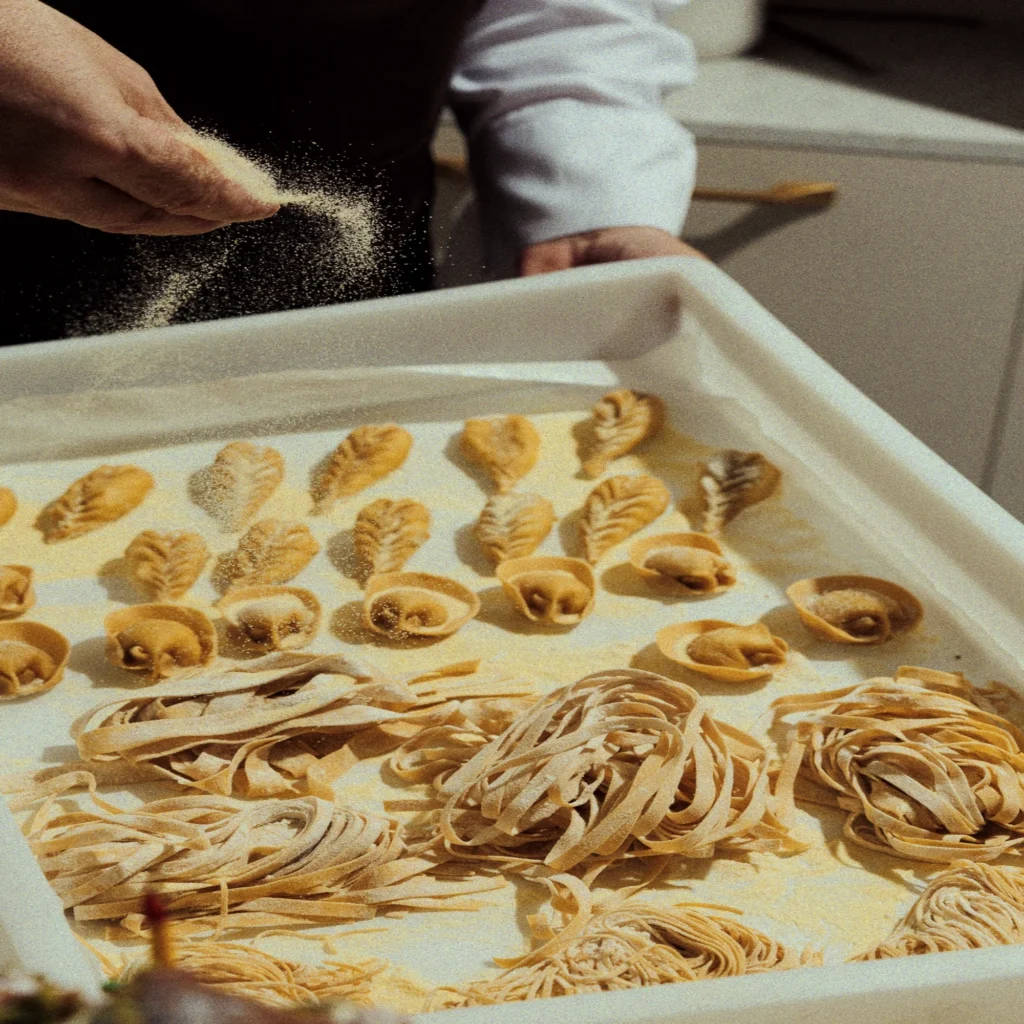 pasta making in kitchen
