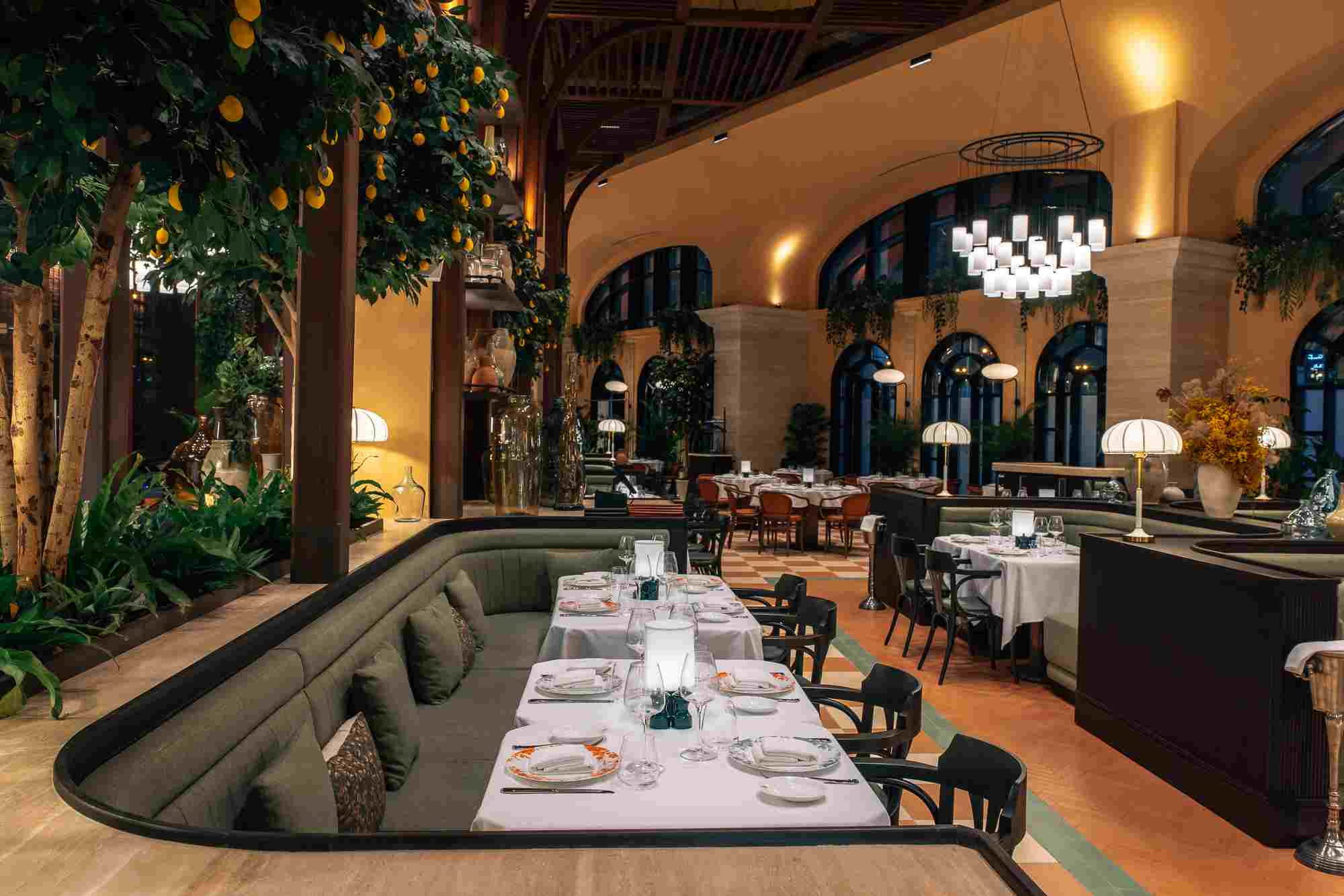 Masterclass Dining in an Italian restaurant, surrounded by plants and soft lighting