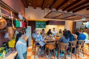 family dining at MamaBella restaurant